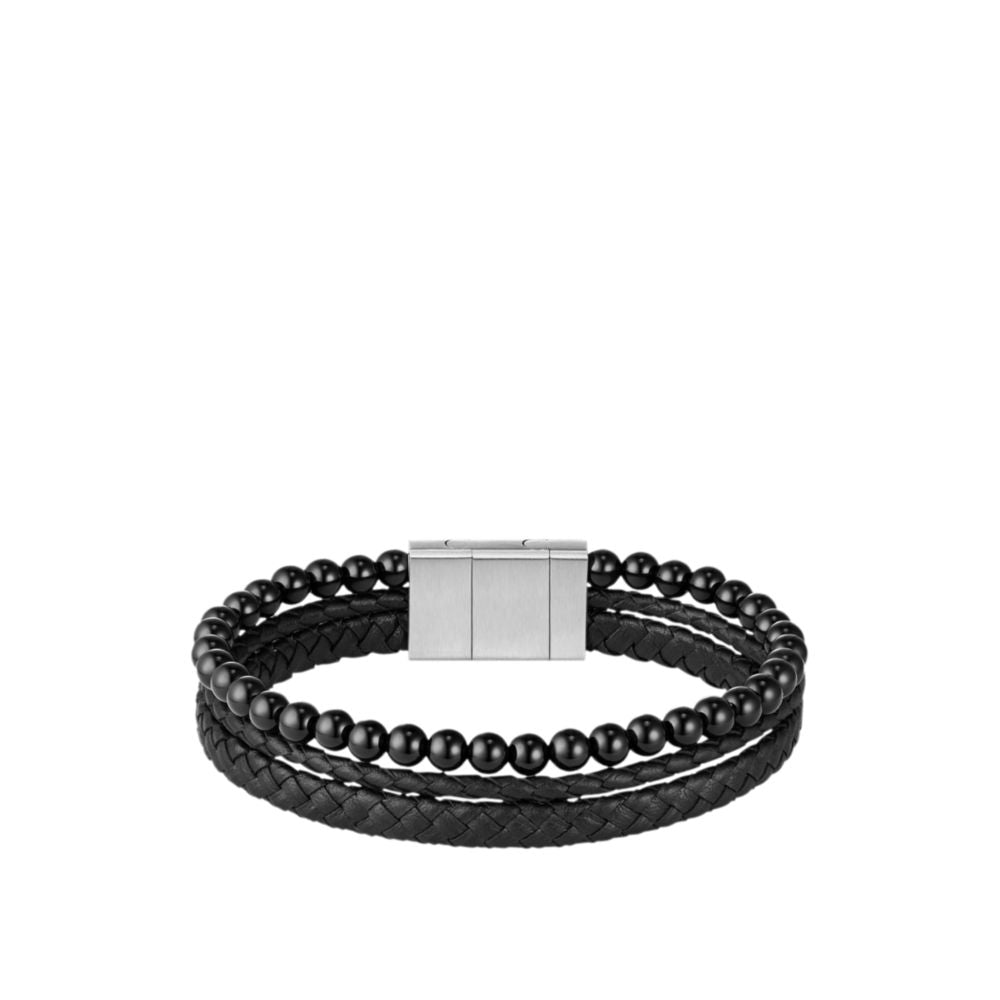 Pulsera de cuero color negro