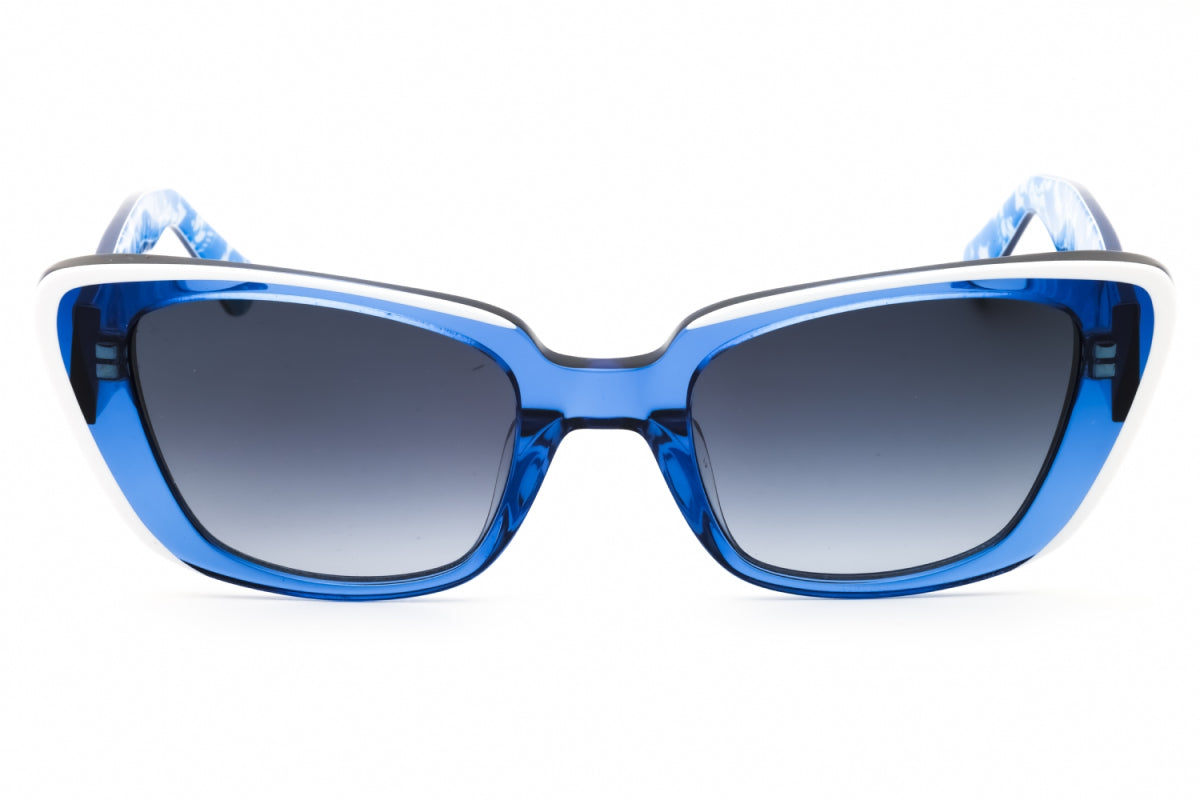 Gafas color gris oscuro y blanco y azul