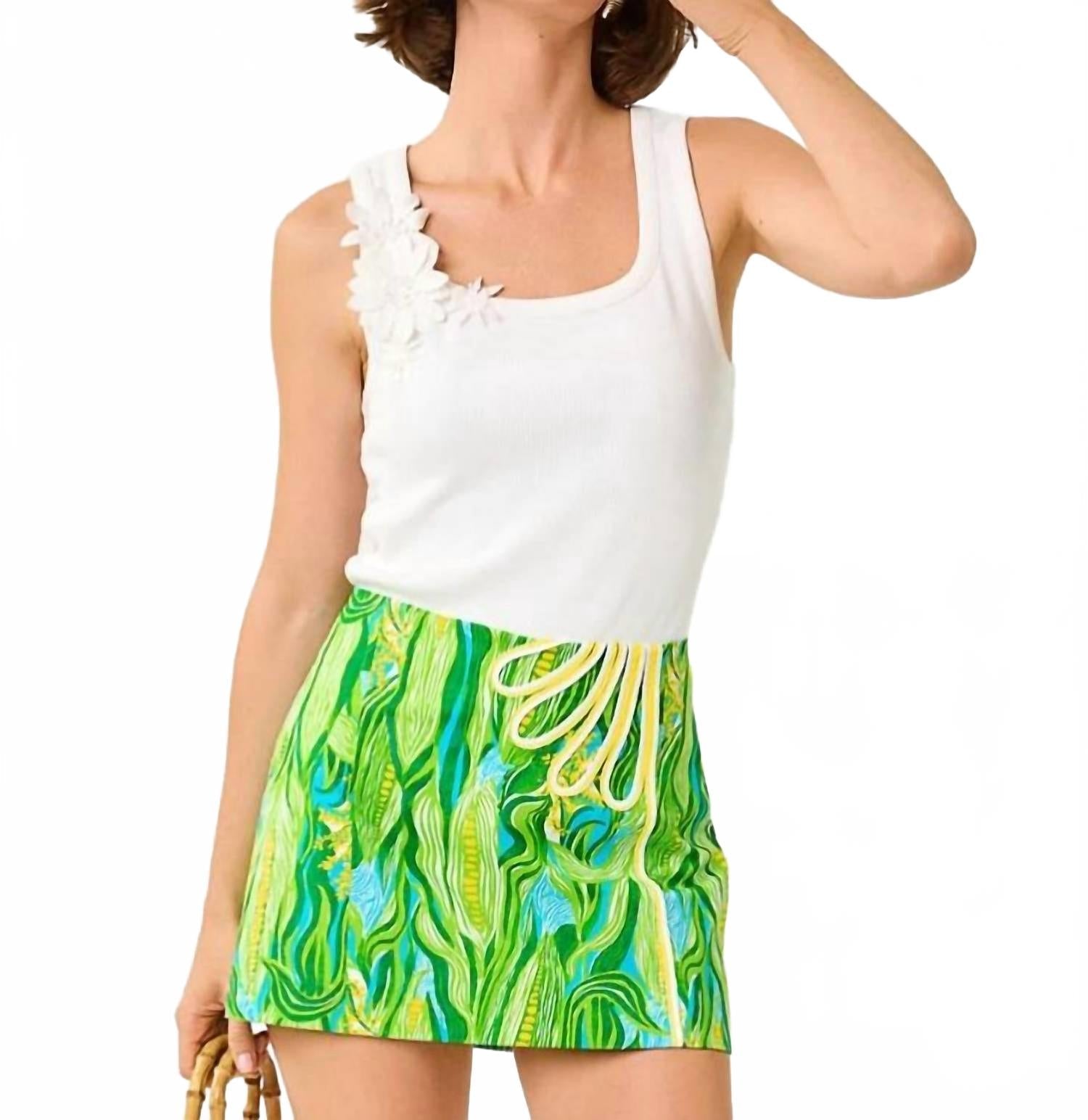 Falda pantalón color turquesa