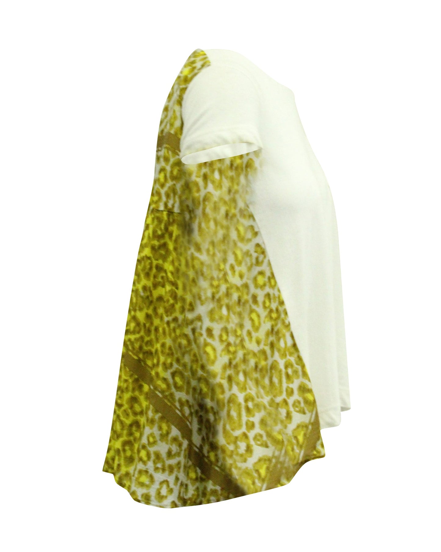 Camiseta de lino con estampado con pliegues multicolor
