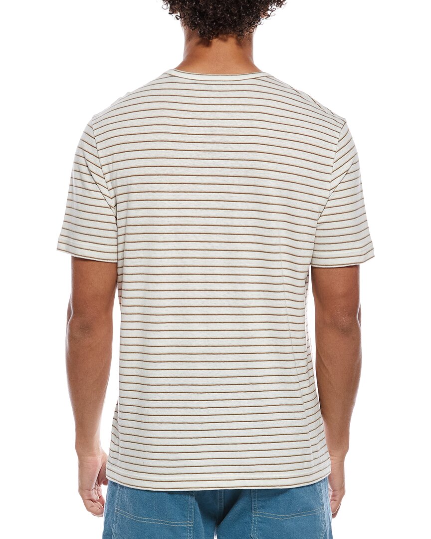 Camiseta de mezcla de lino con cuello redondo