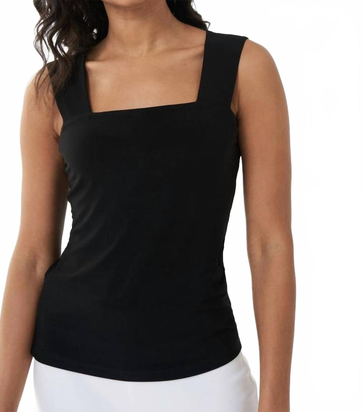 Camiseta sin mangas con escote cuadrado color negro