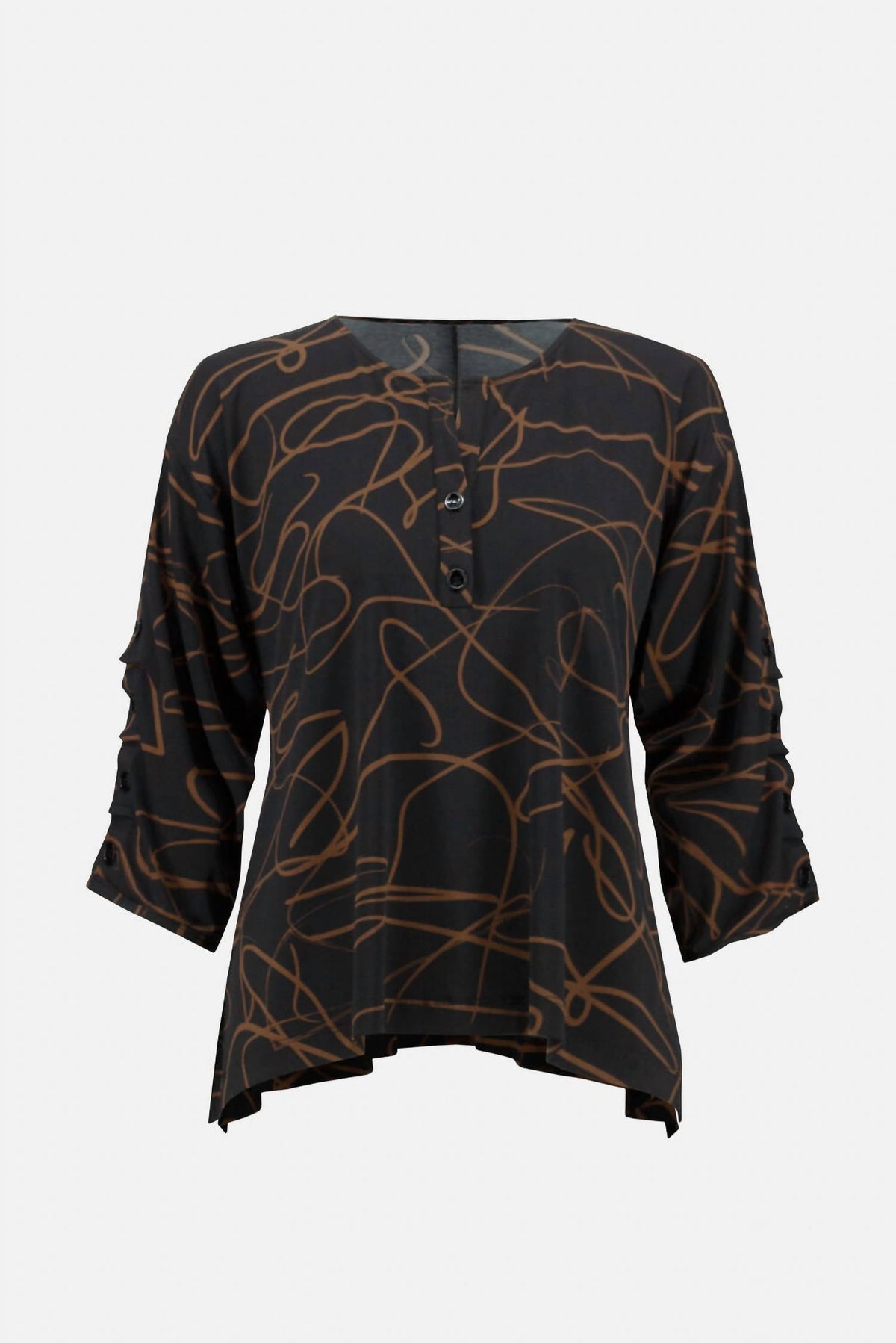Top con cuello en V color negro