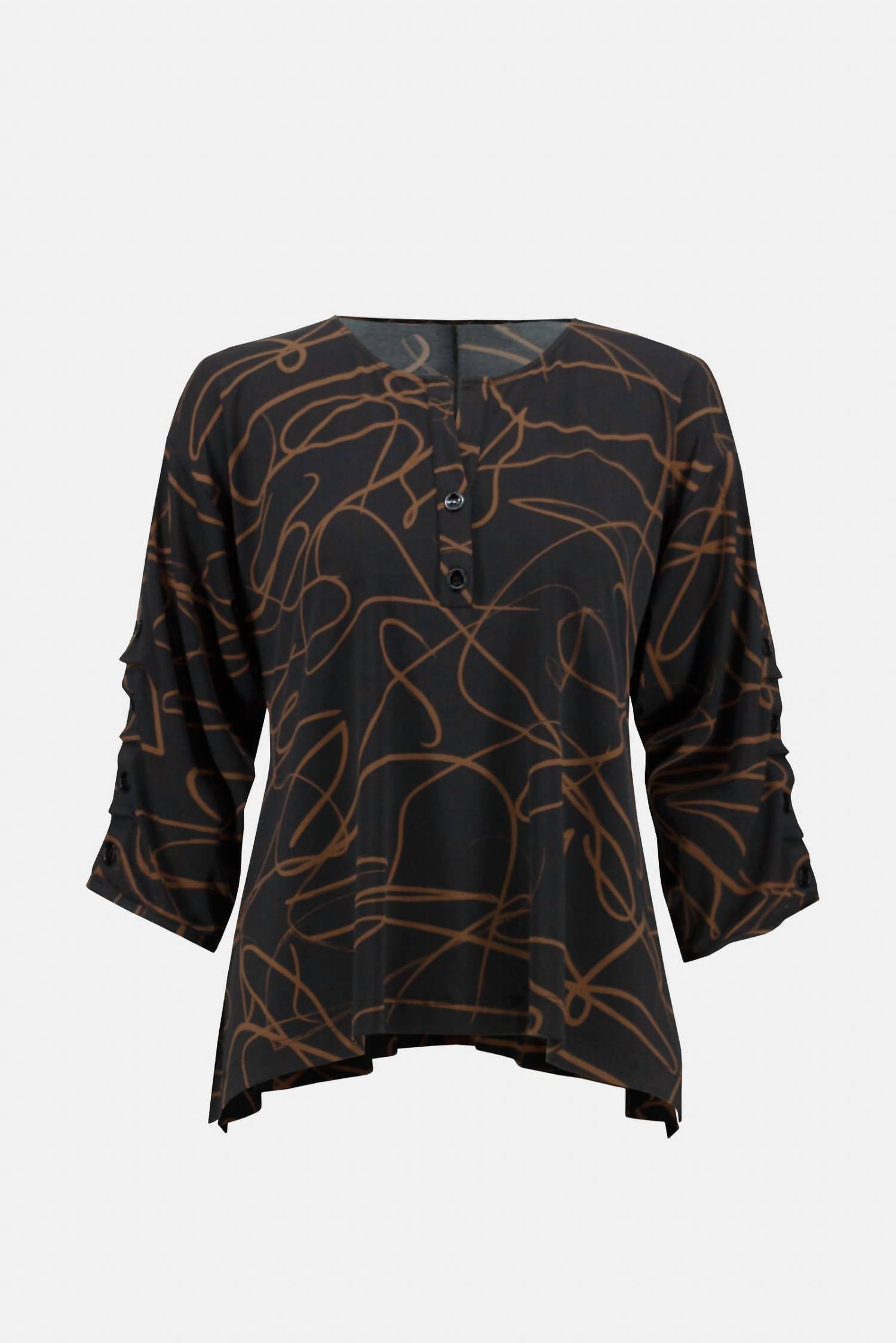 Top con cuello en V color negro