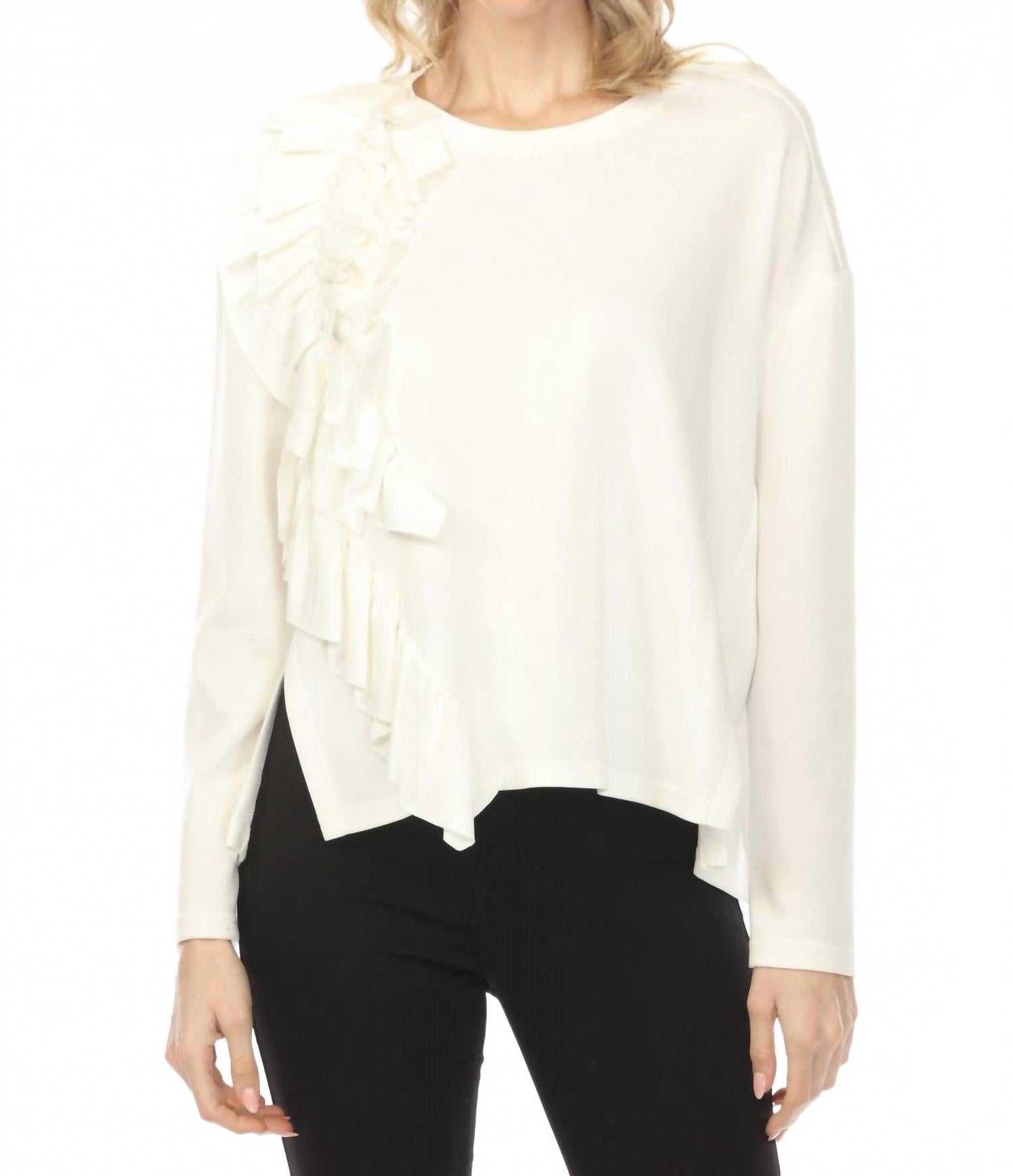 Top de manga larga color blanco
