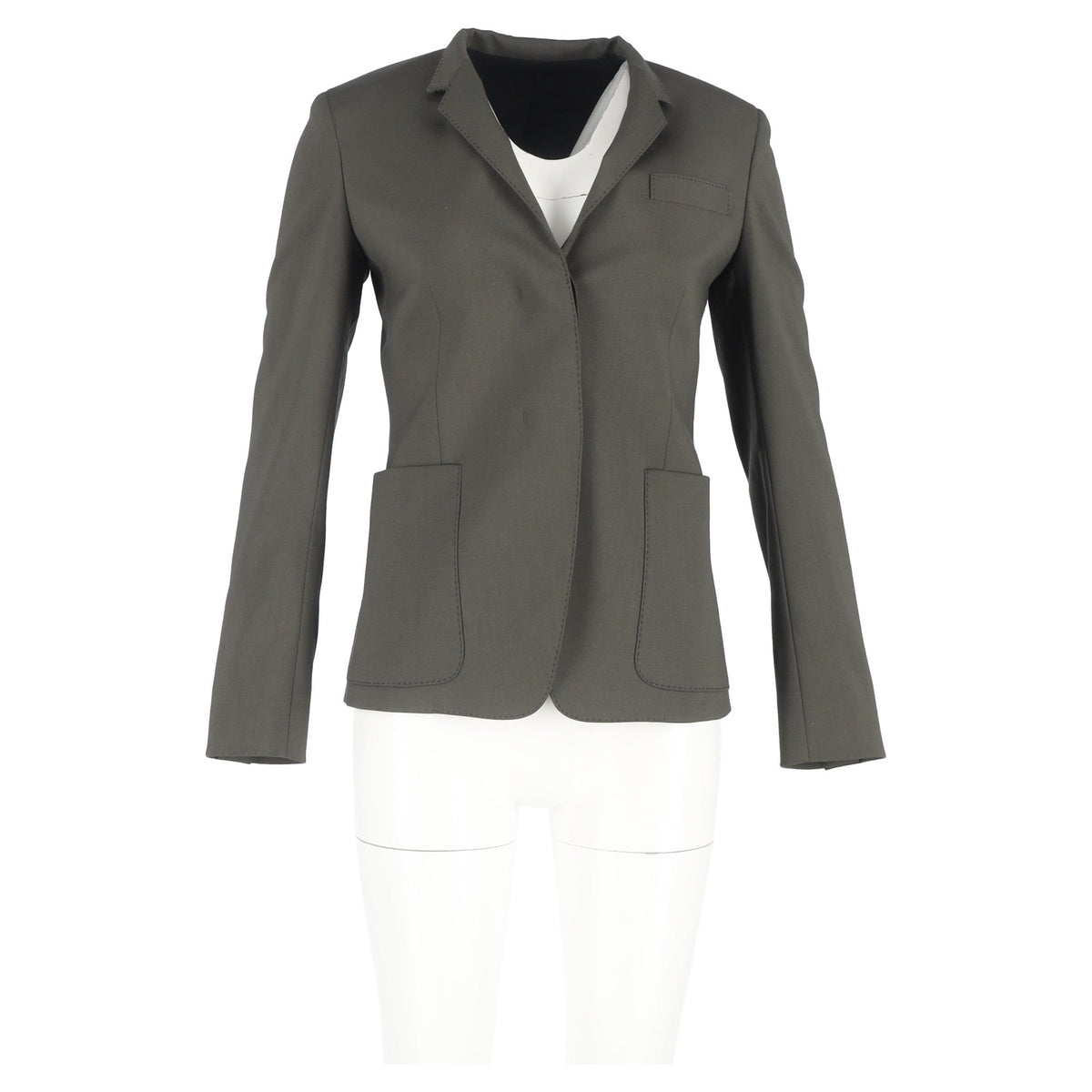 Blazer de lana color caqui
