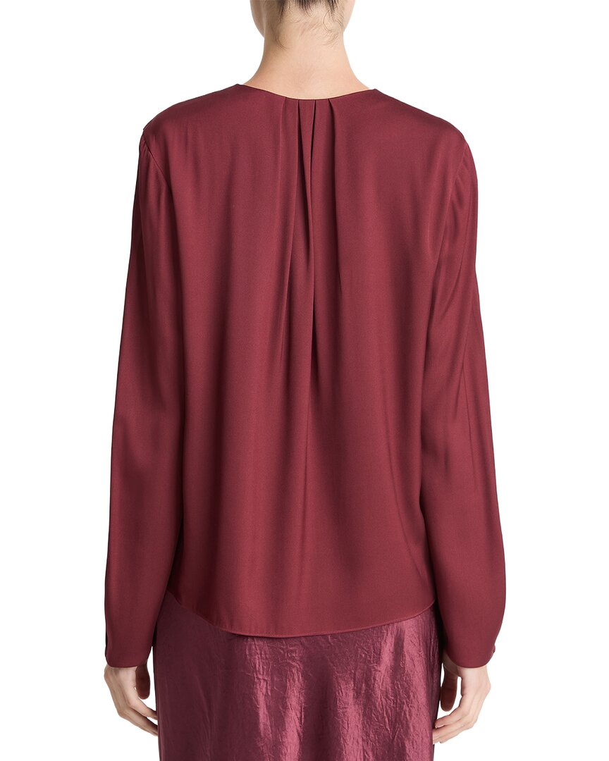 Blusa de mezcla de seda con pliegues