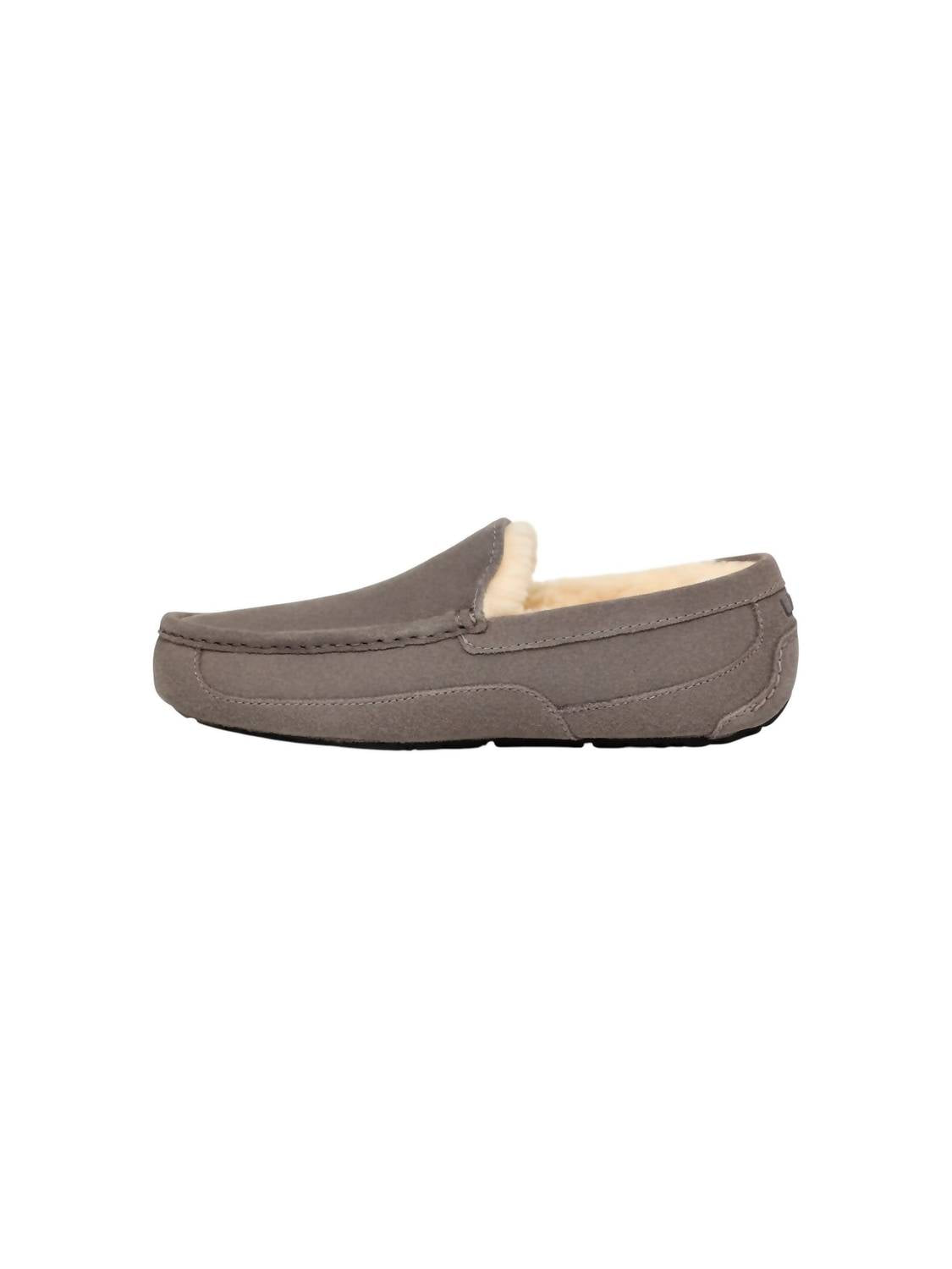 Pantuflas de hombre de gamuza color gris