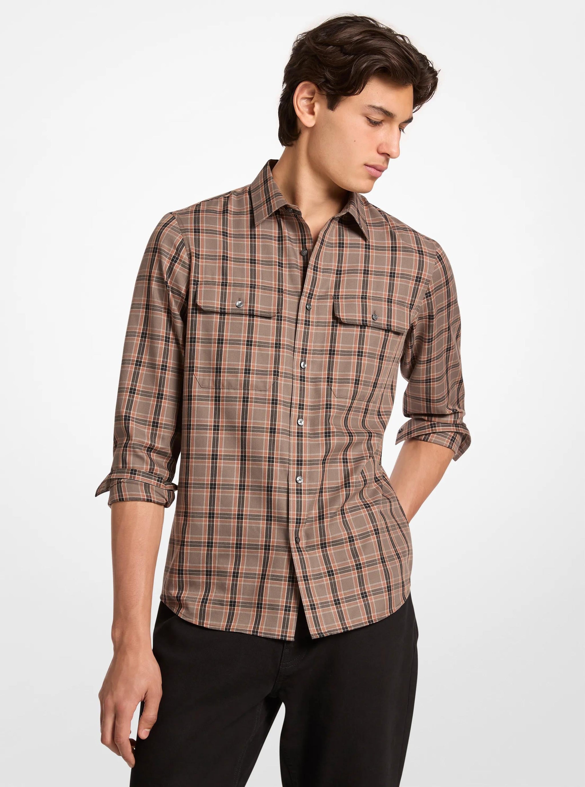 Camisa de algodón a cuadros
