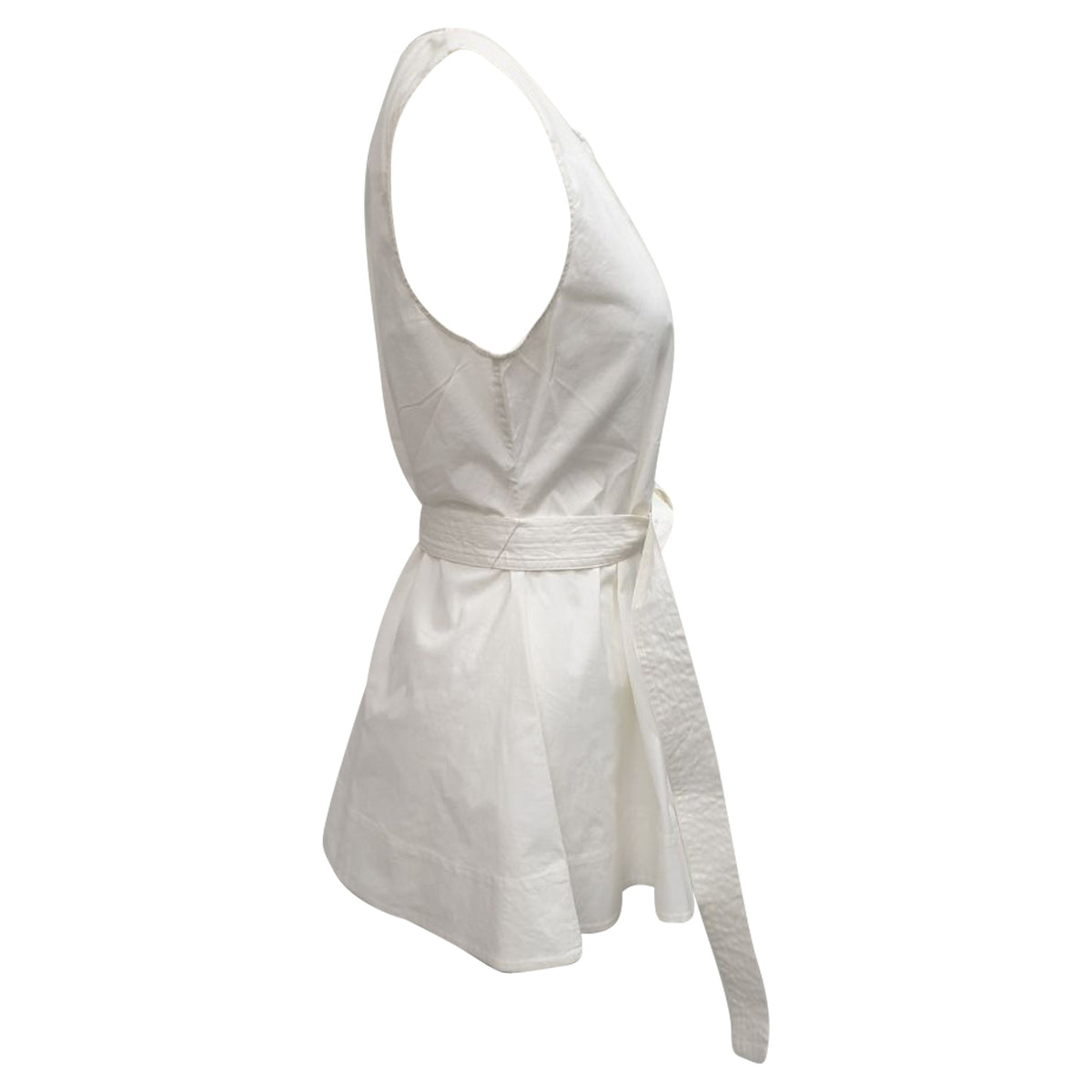 Blusa de algodón sin mangas color blanco