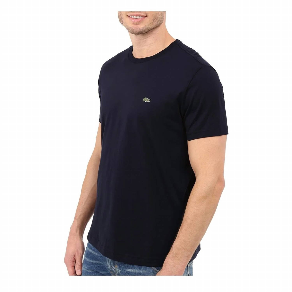 Camiseta de hombre de manga corta con cuello redondo color azul marino