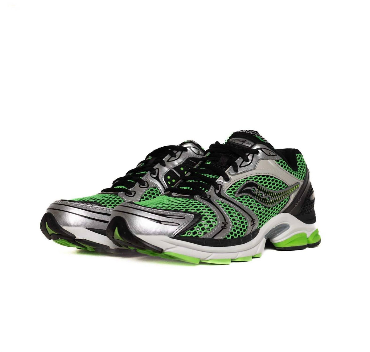 Zapatos de hombre color verde y plateado