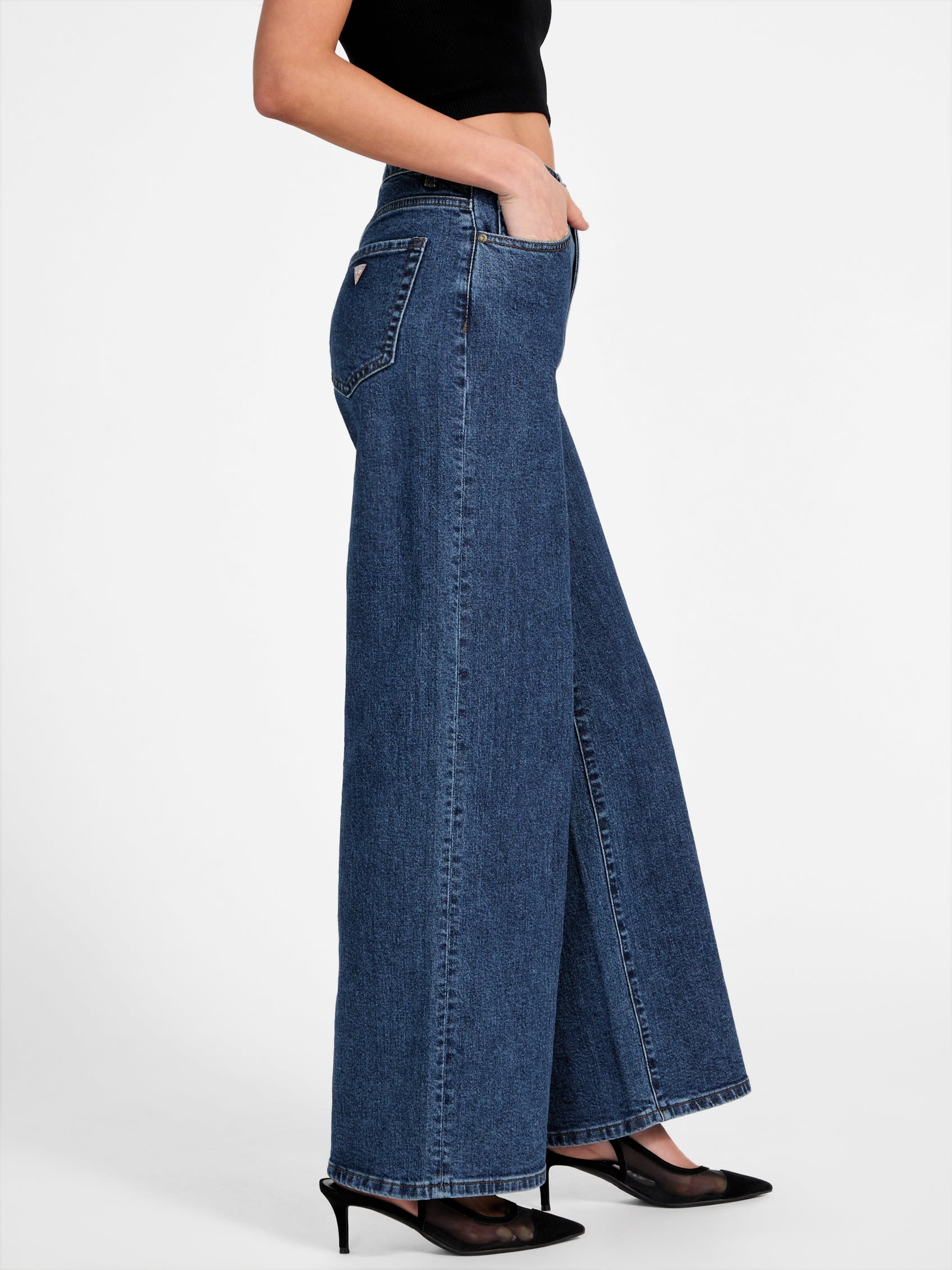 Pantalón de mezclilla de pierna ancha