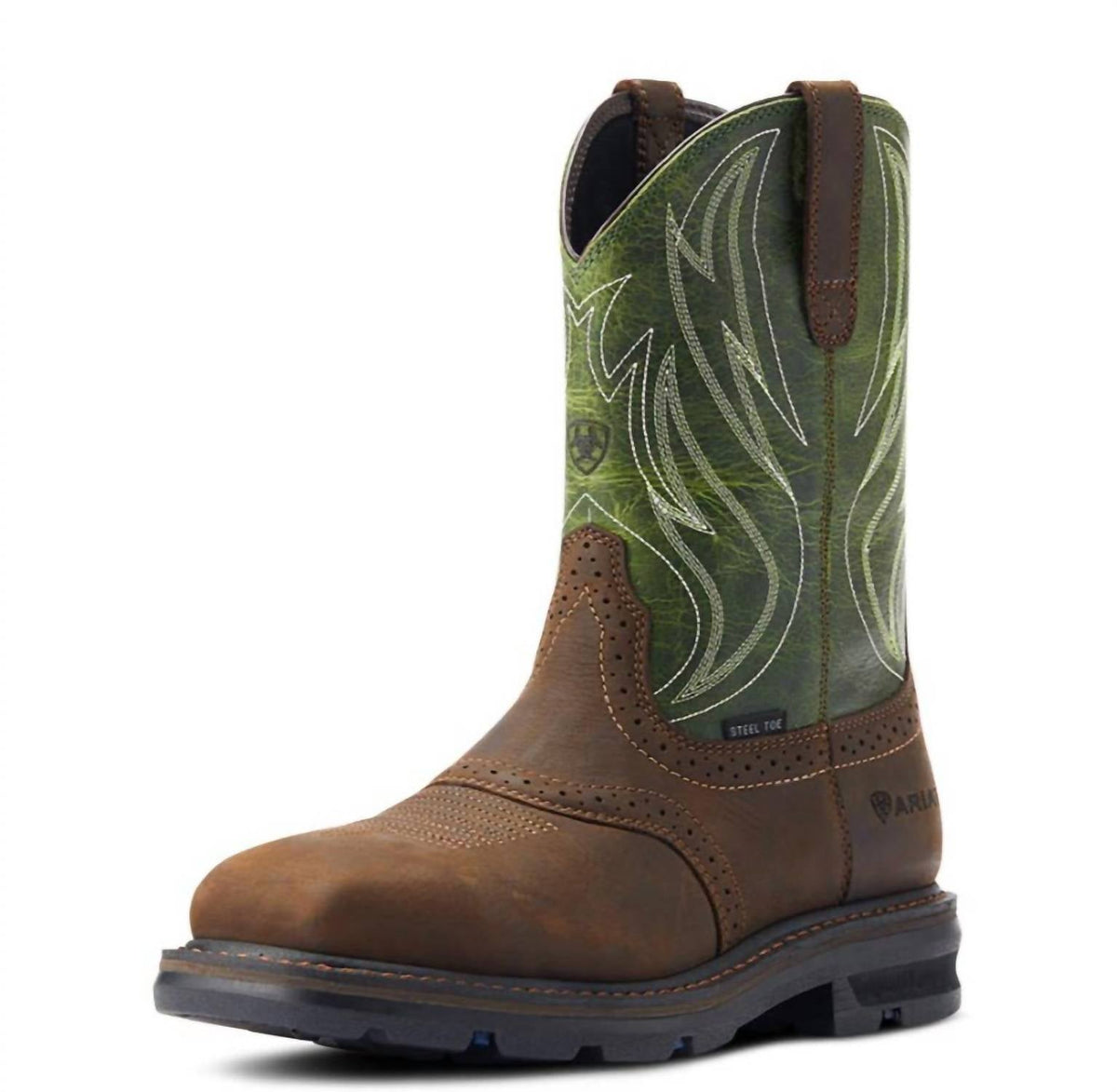 Botas de hombre color café y verde
