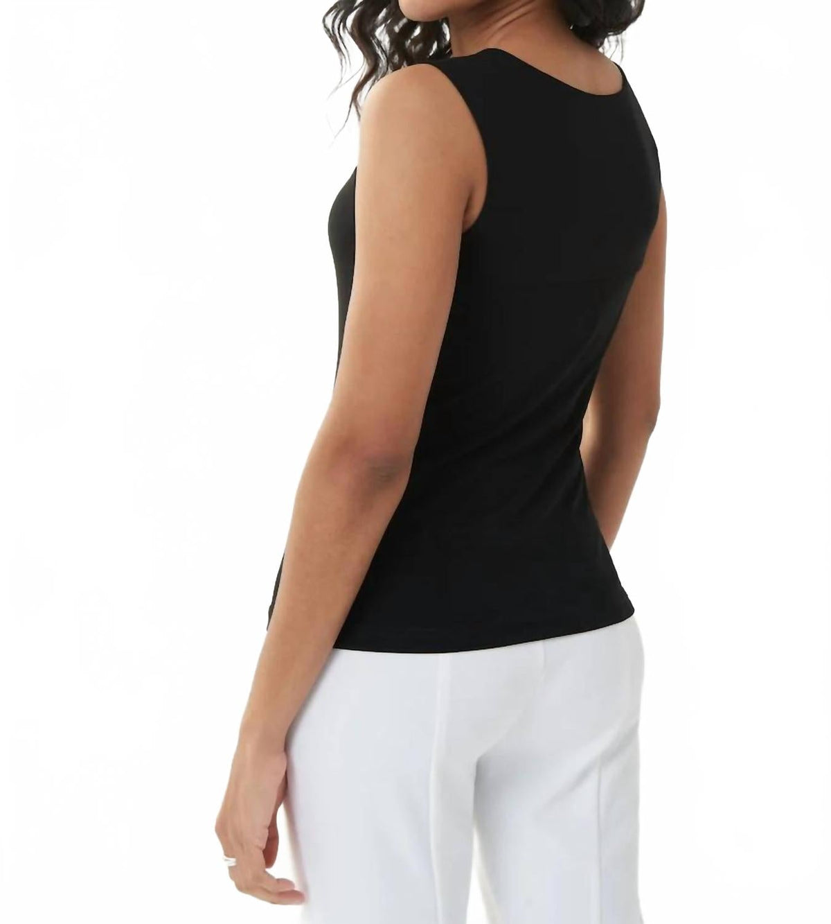 Camiseta sin mangas con escote cuadrado color negro
