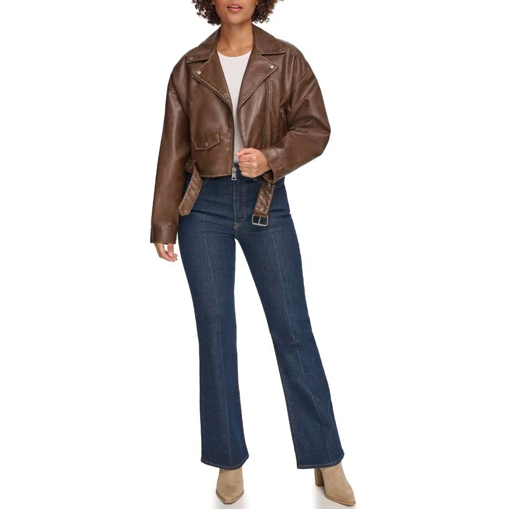 Chaqueta de mujer de efecto cuero