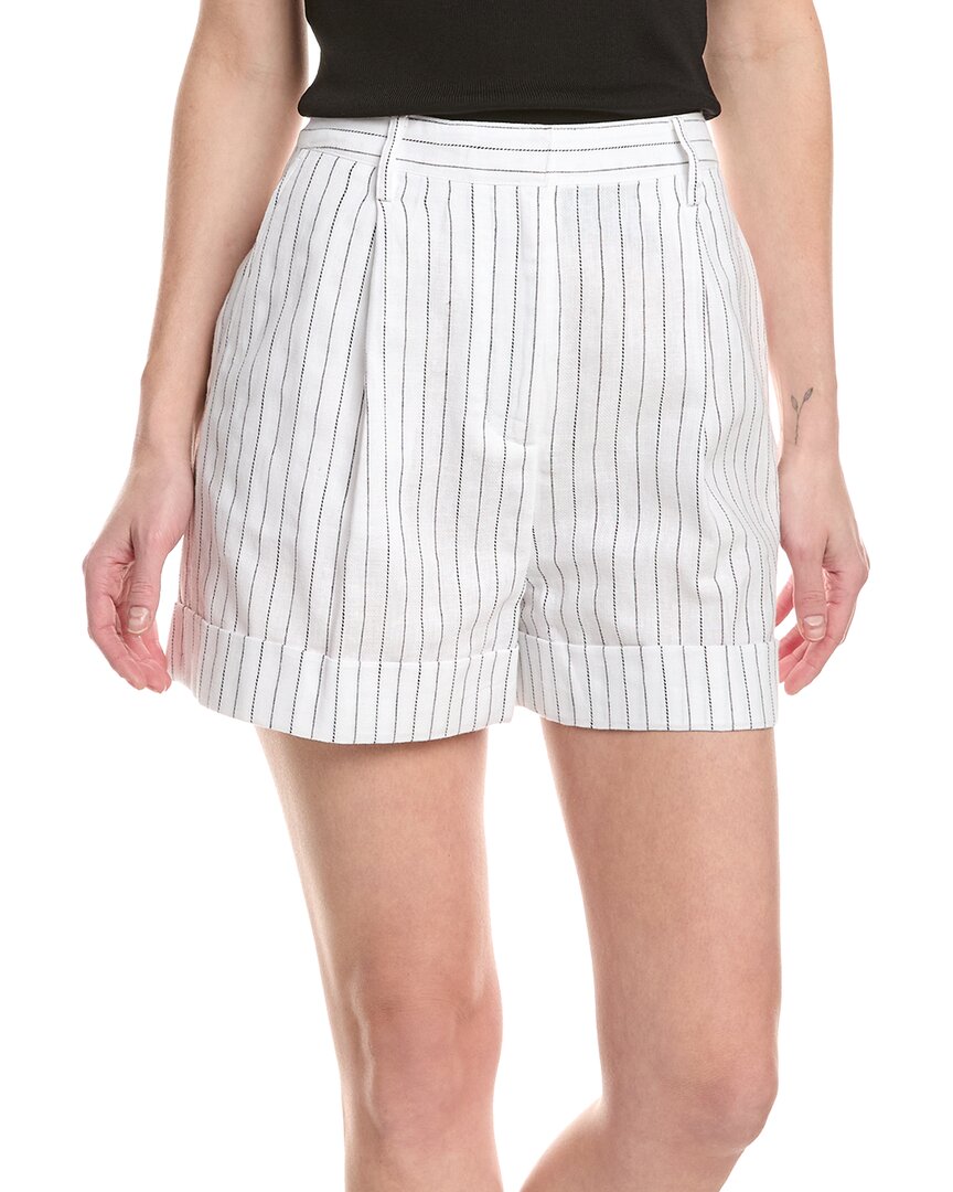 Short de mezcla de lino a rayas