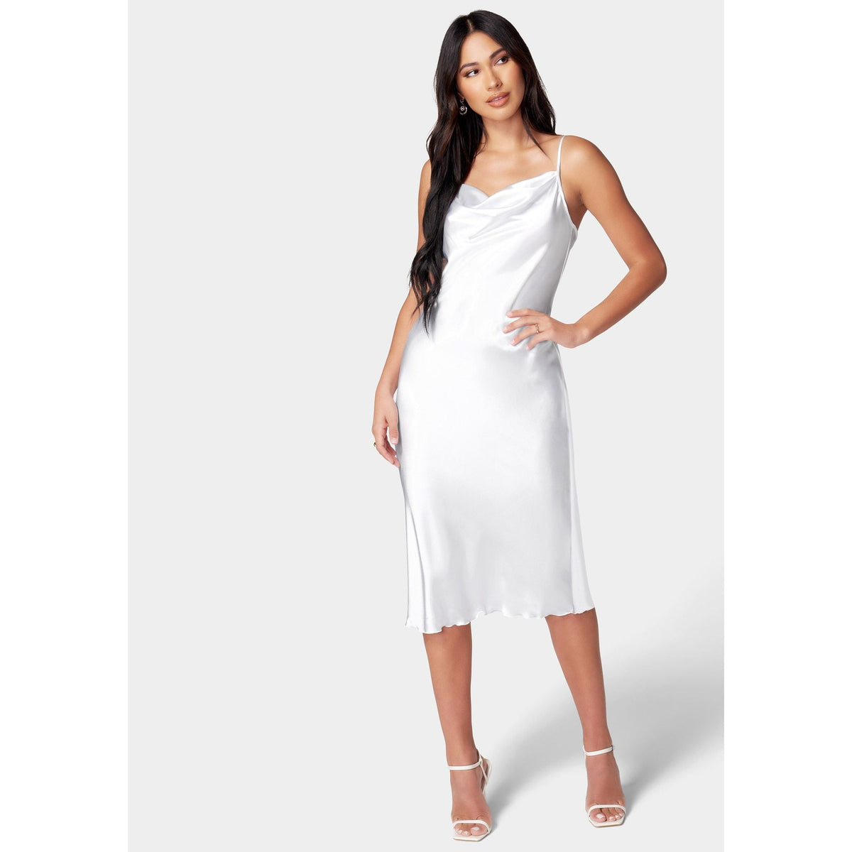 Vestido de mujer de satén midi