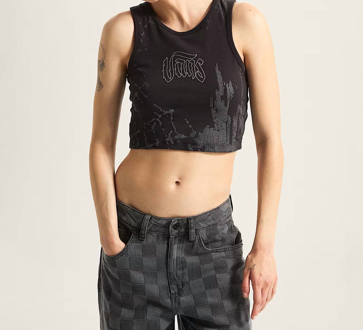 Camiseta sin mangas de mujer color negro