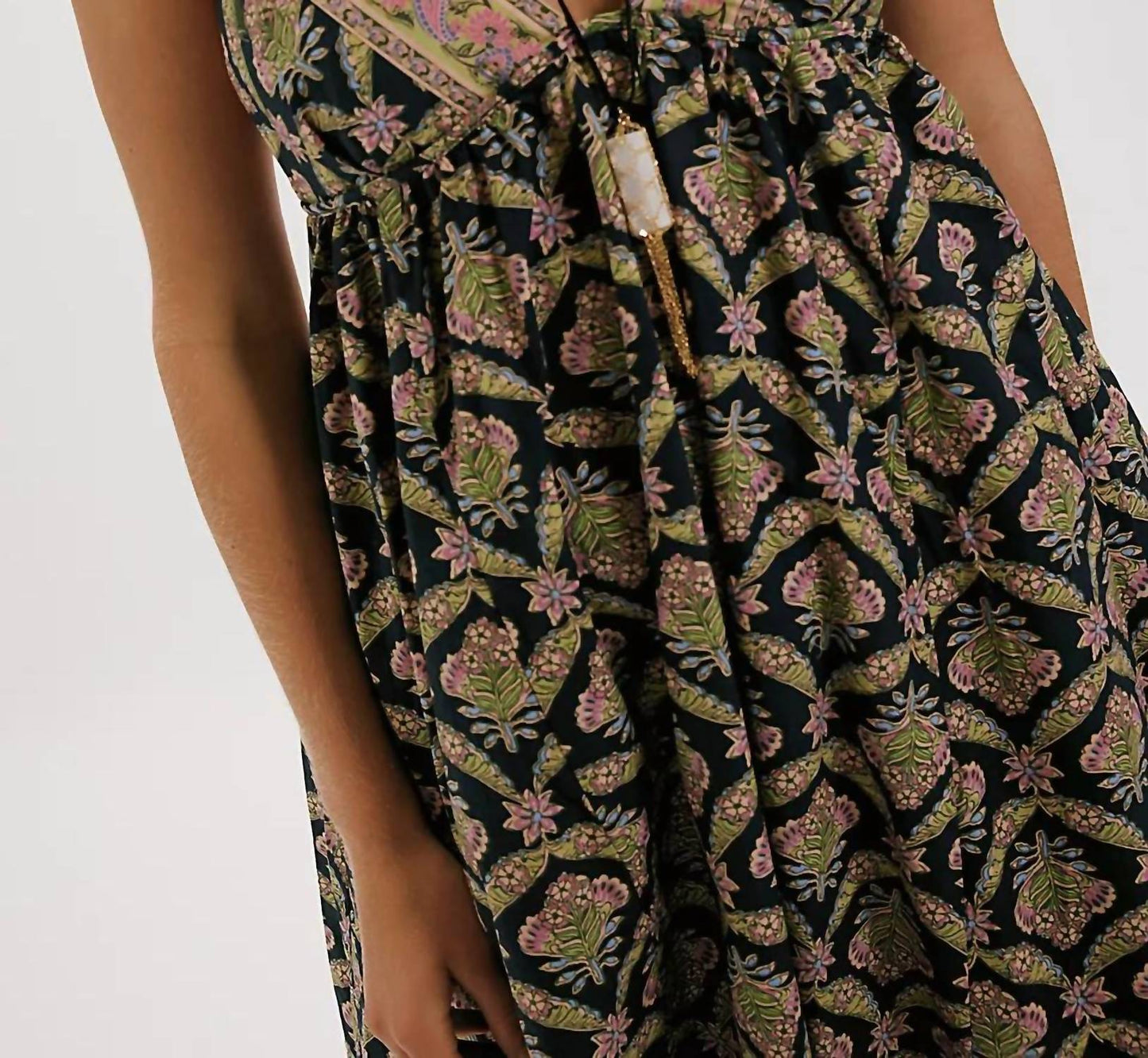 Vestido largo con estampado color azul