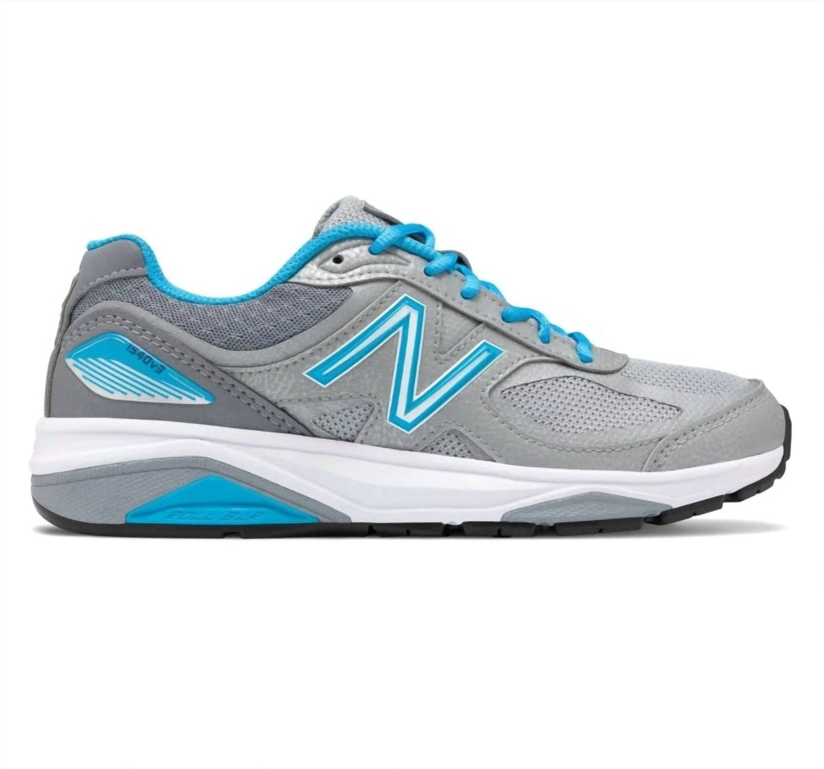 Tenis para correr de mujer color azul y plateado