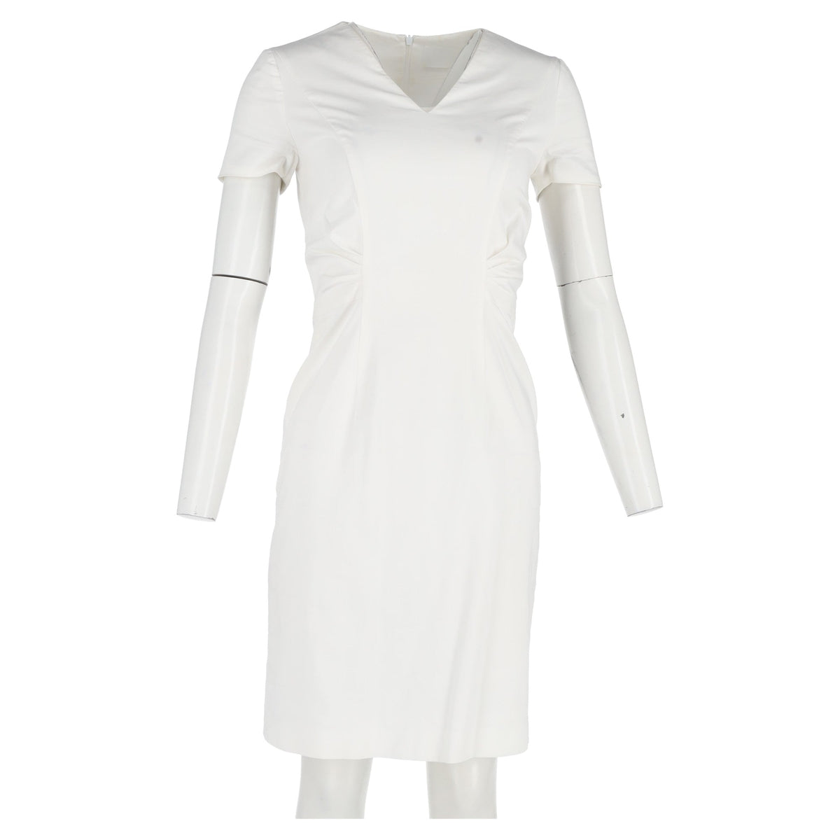 Vestido con cuello en V color blanco