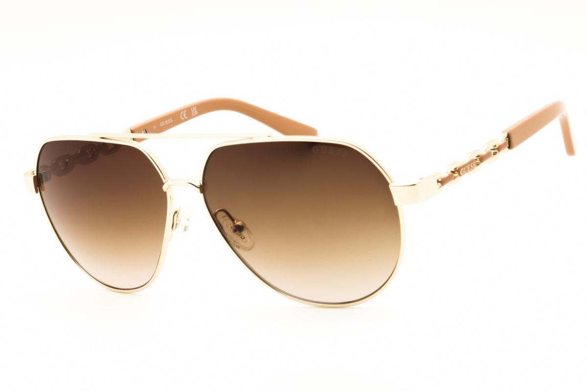 Gafas color café y dorado