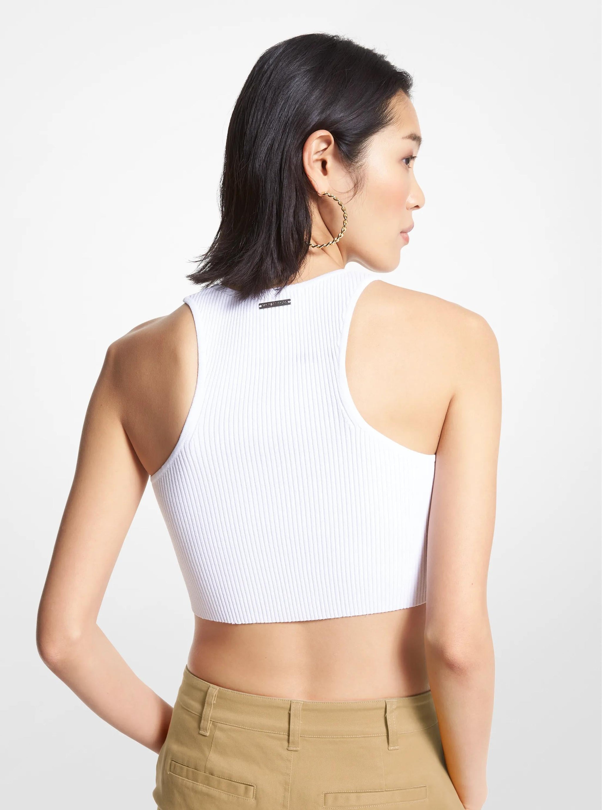 Camiseta sin mangas con tejido acanalado