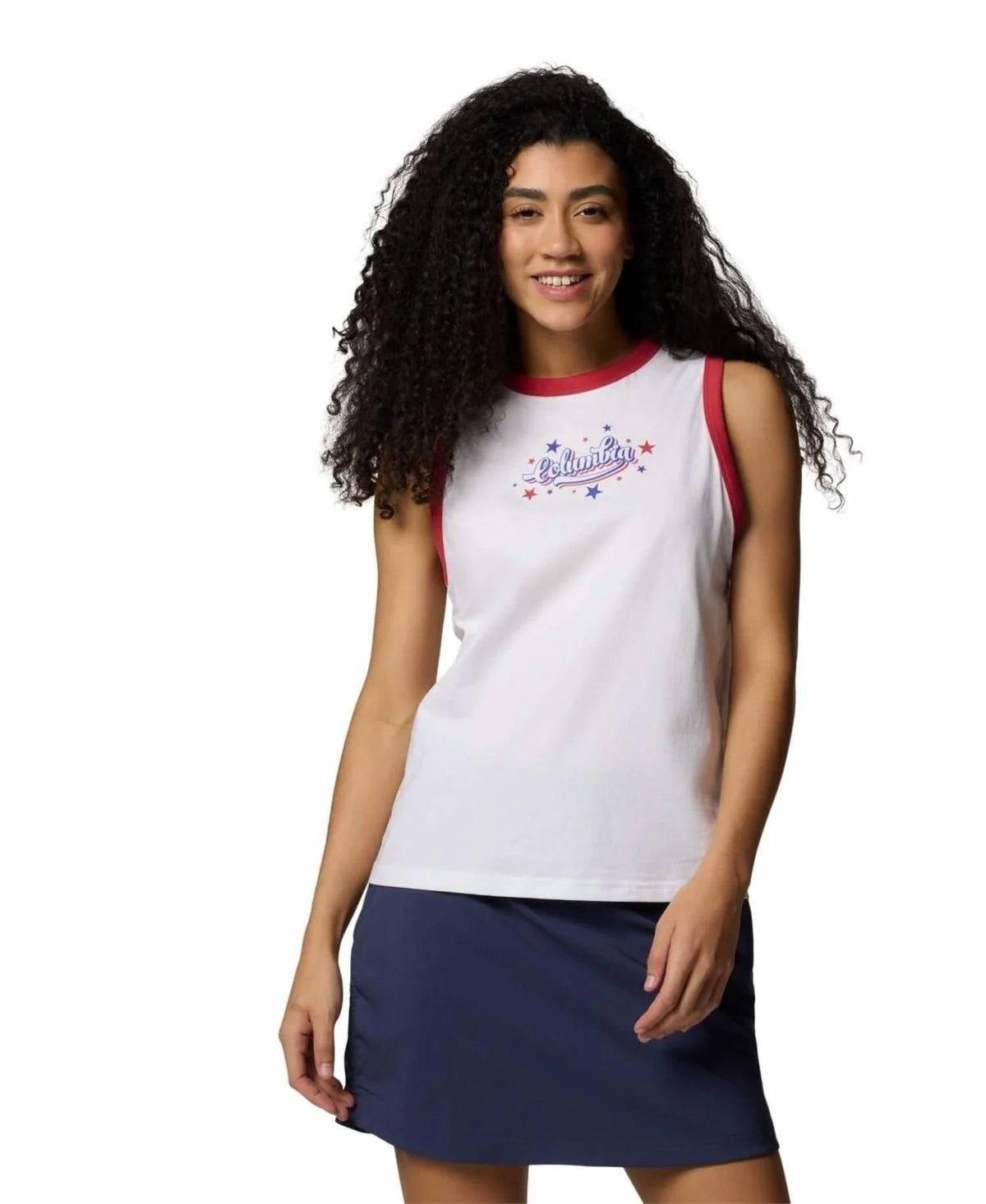 Camiseta sin mangas con estampado color blanco