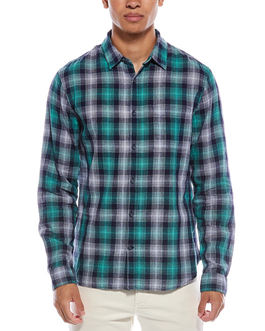 Camisa de mezcla de lino a cuadros