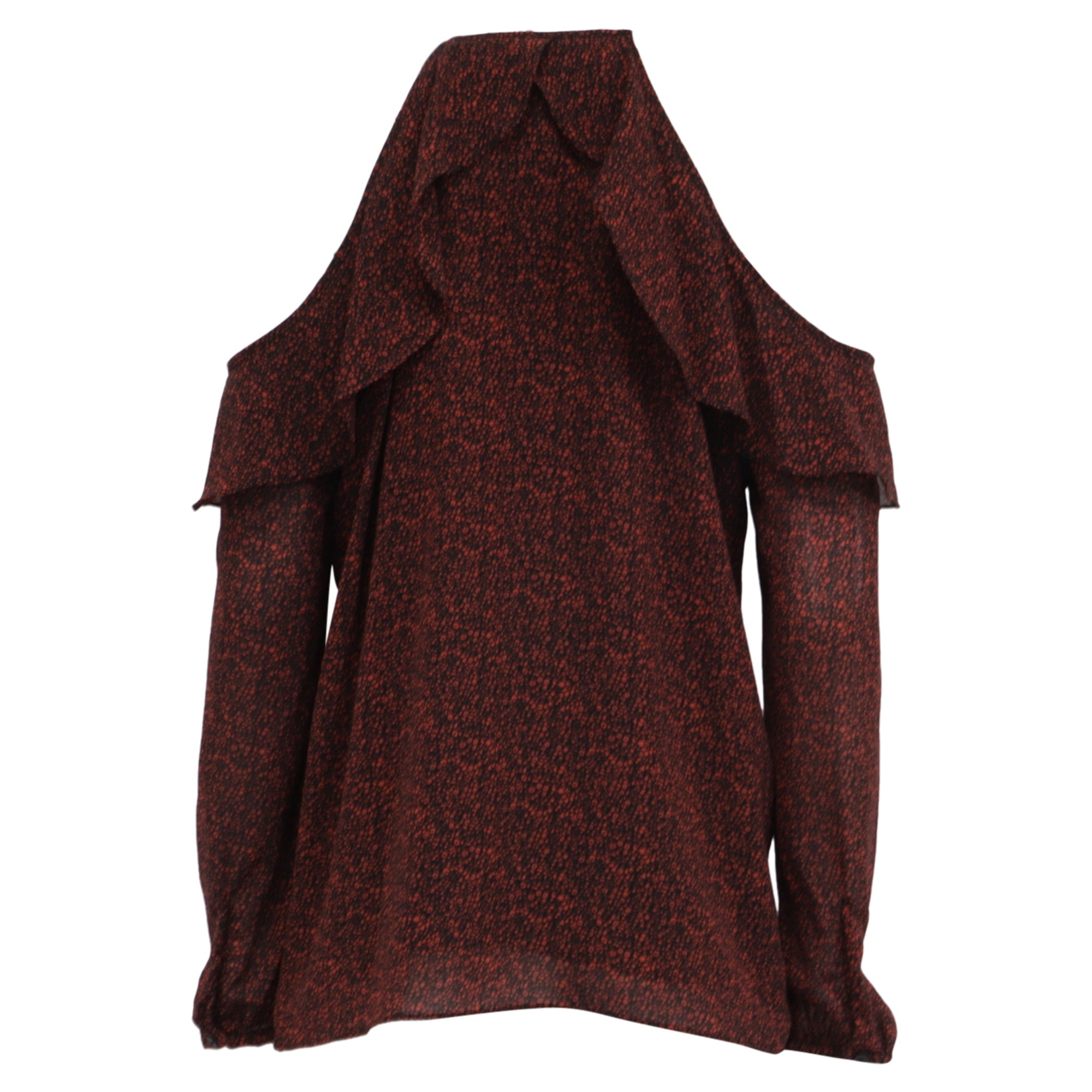 Top con hombros descubiertos color vinotinto