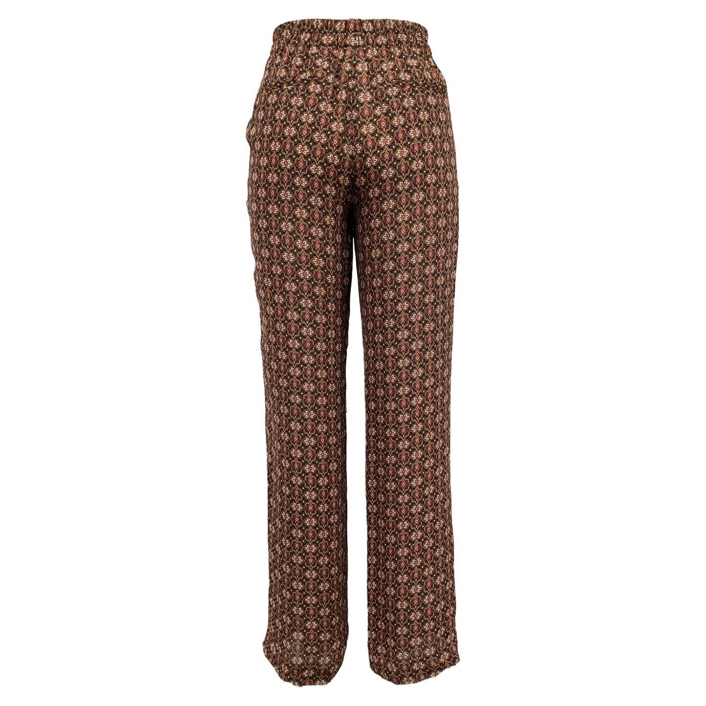 Theory Pantalones Estampados Pierna Recta en Seda Multicolor
