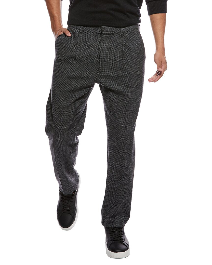 Pantalón de mezcla de lino con pliegues