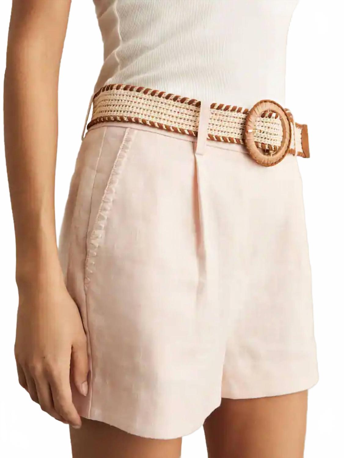 Short de lino color rosado