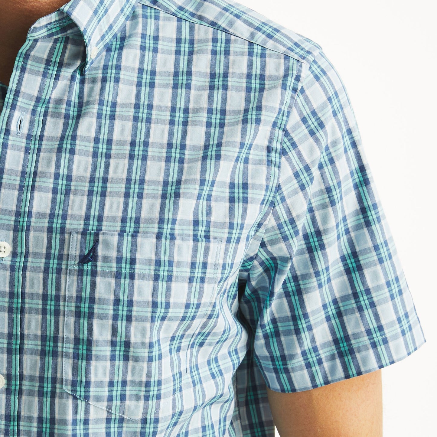 Camisa de hombre de manga corta a cuadros