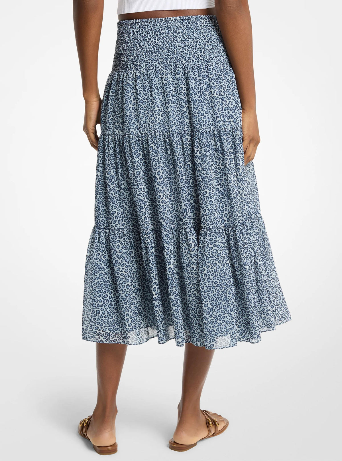 Falda midi con estampado animal