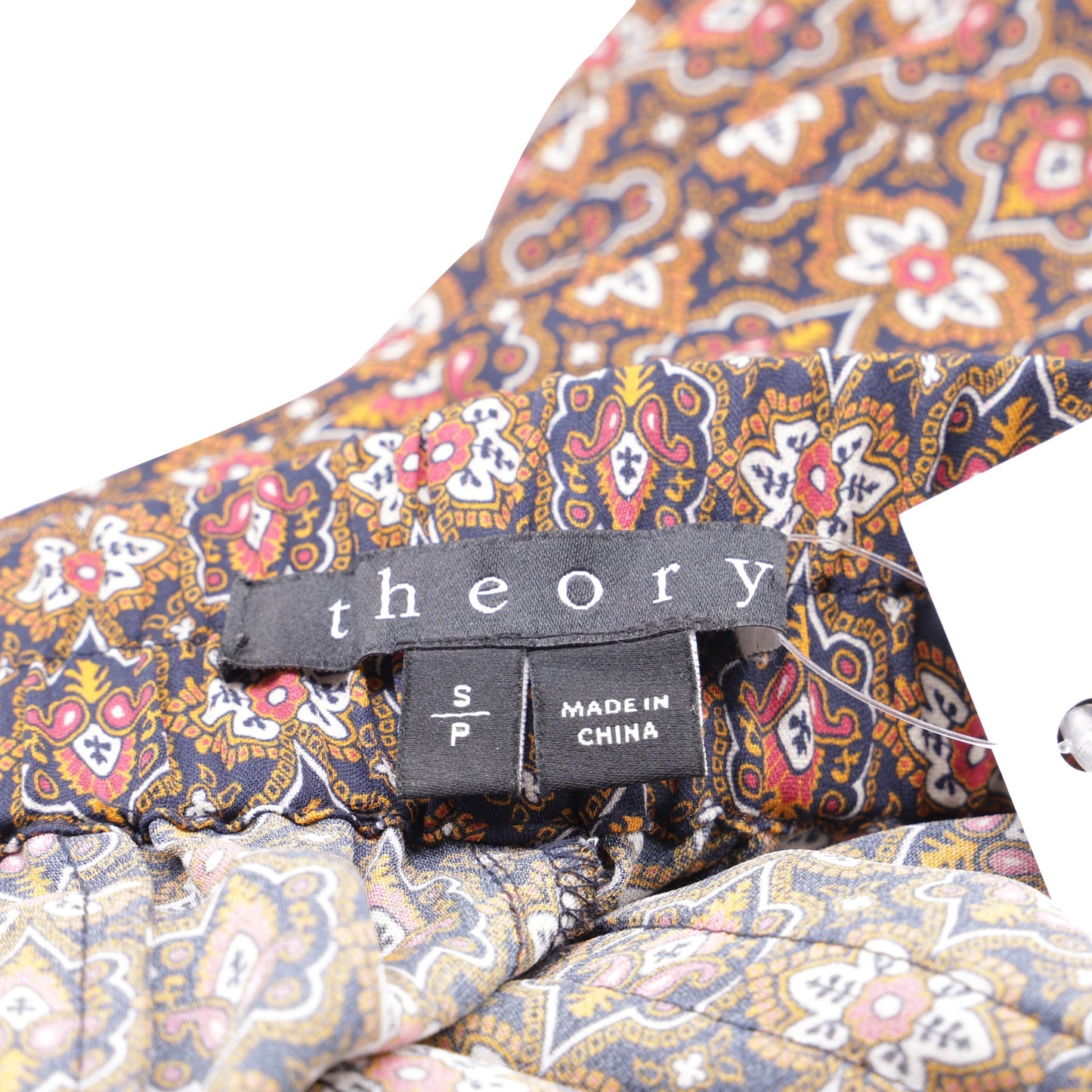 Theory Pantalones Estampados Pierna Recta en Seda Multicolor