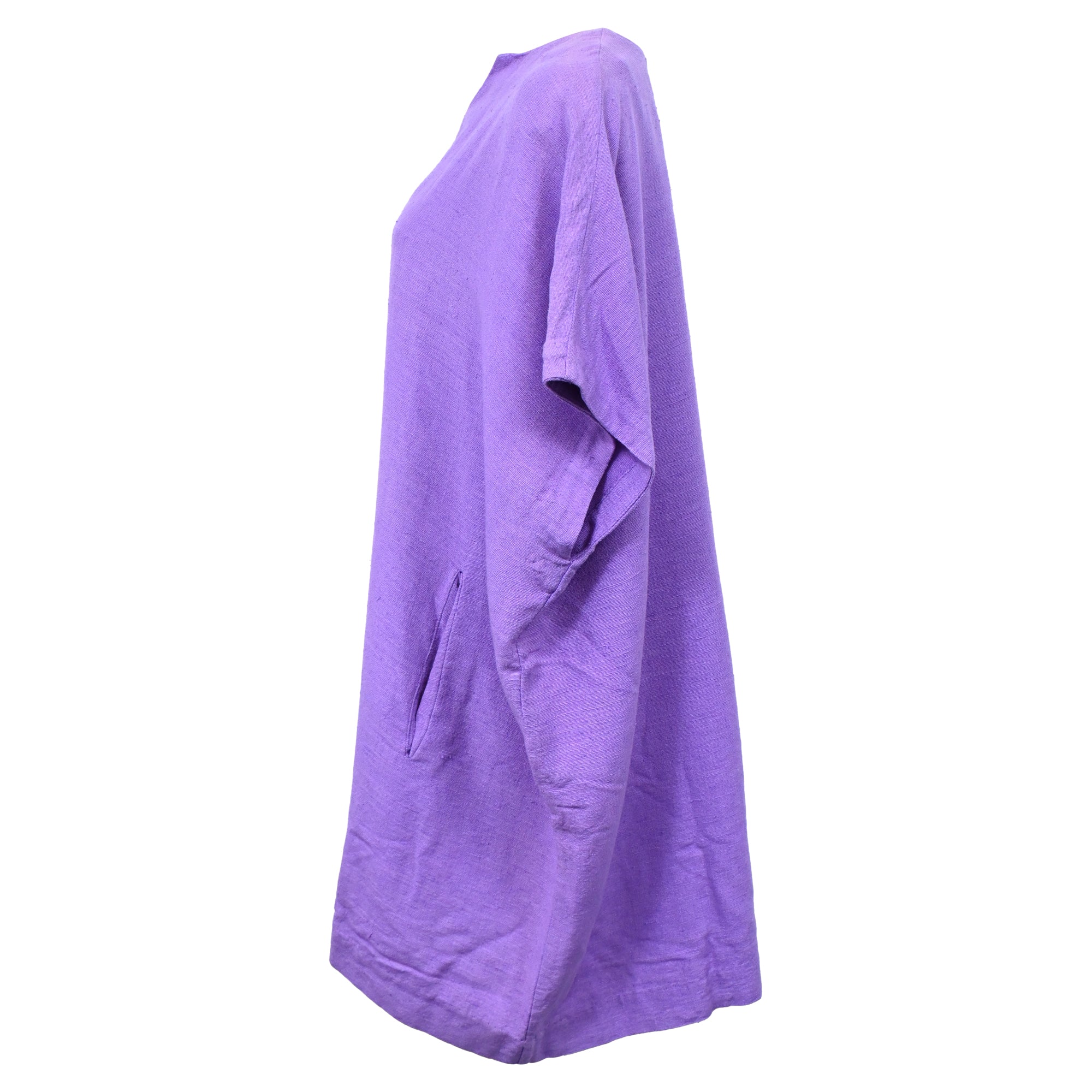 Blusón de seda con cuello en V color violeta