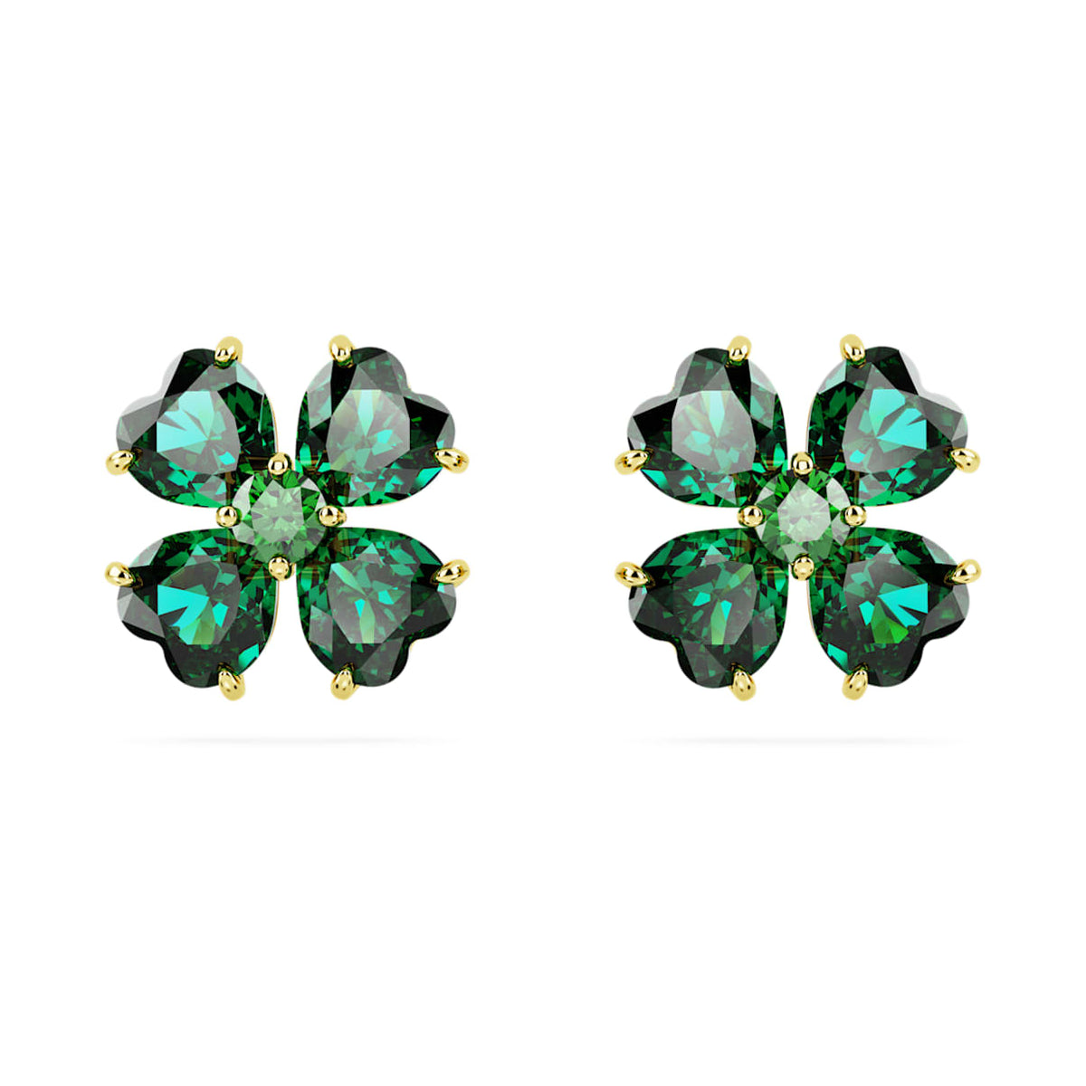Aretes color verde y dorado