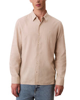 Calvin Klein Camisa Clásica Mezcla de Lino