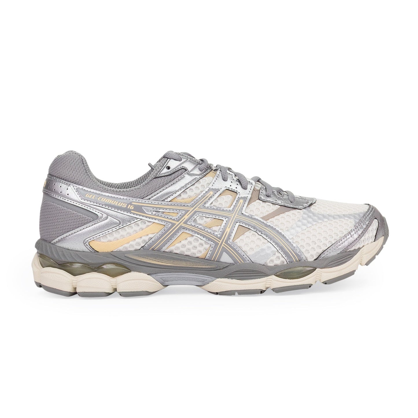 Tenis color gris y crema