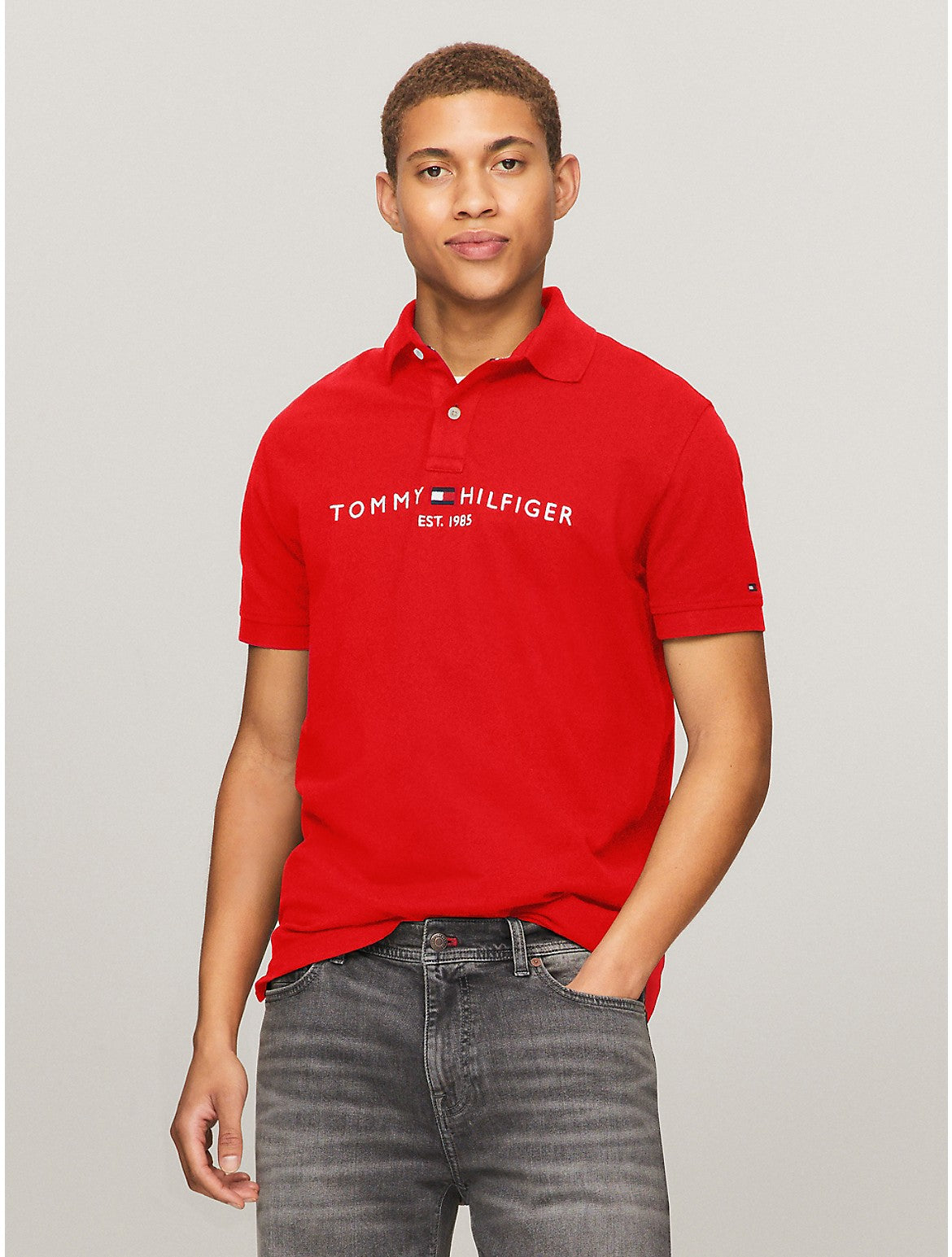 Polo de hombre con estampado con bordado