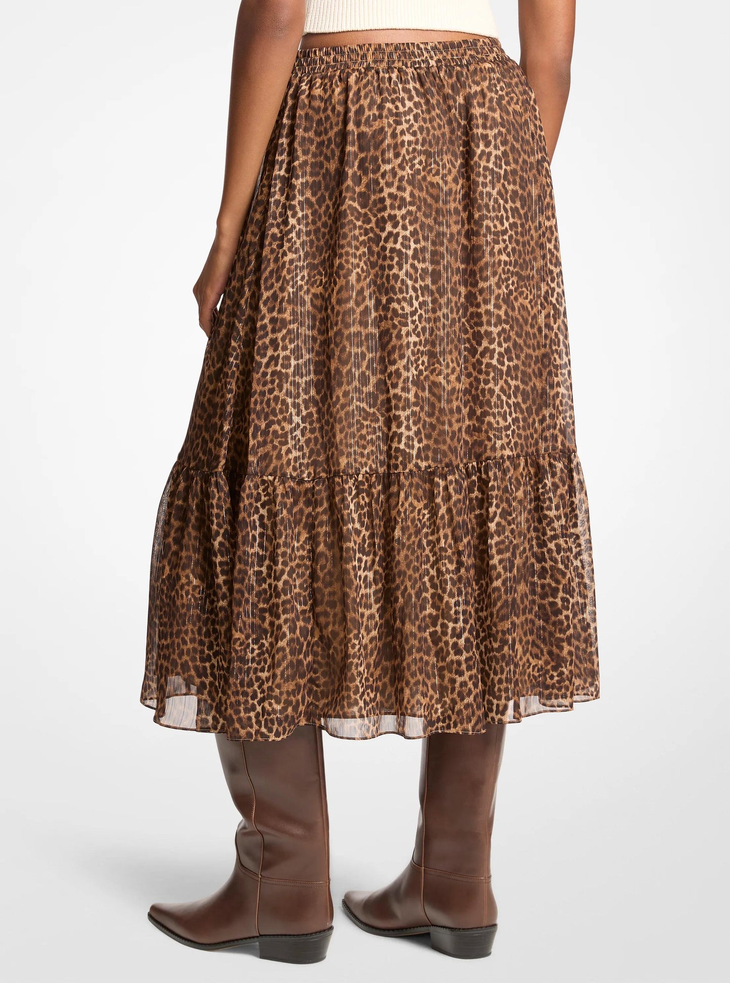 Falda midi con estampado animal