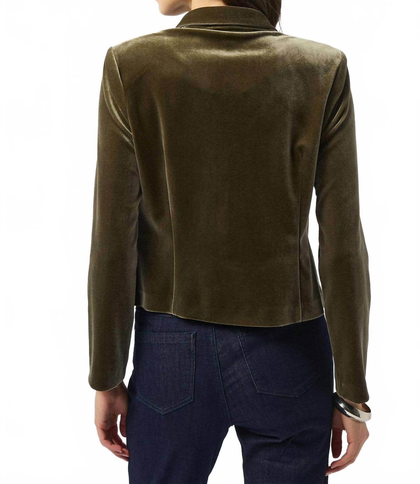 Blazer de terciopelo color caqui