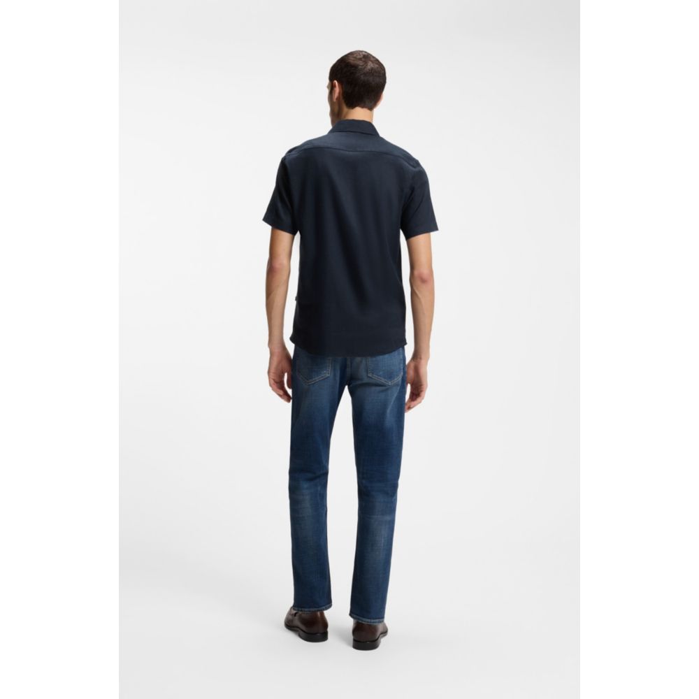 Camisa de lino de corte ajustado