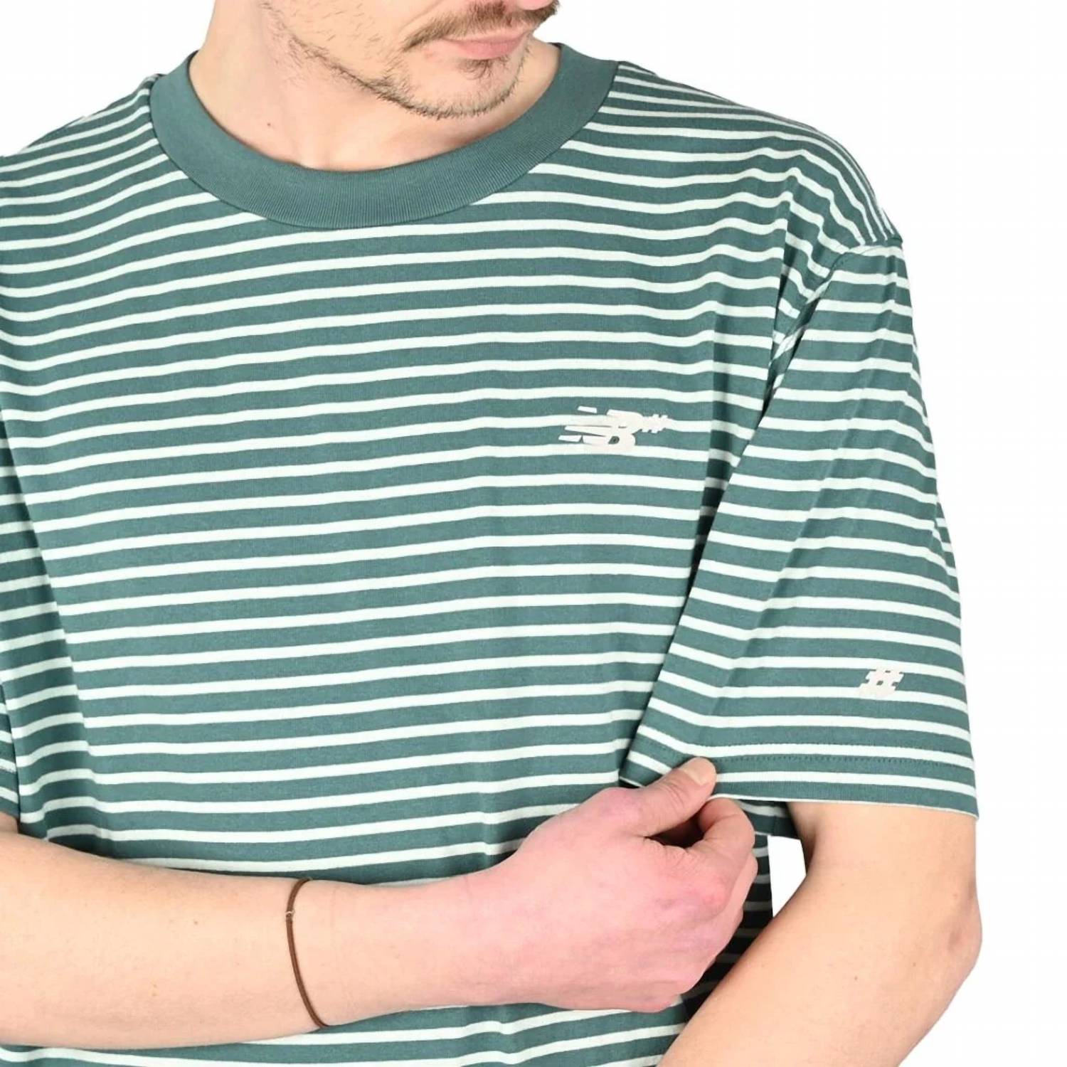 Camisa de hombre a rayas color blanco y verde