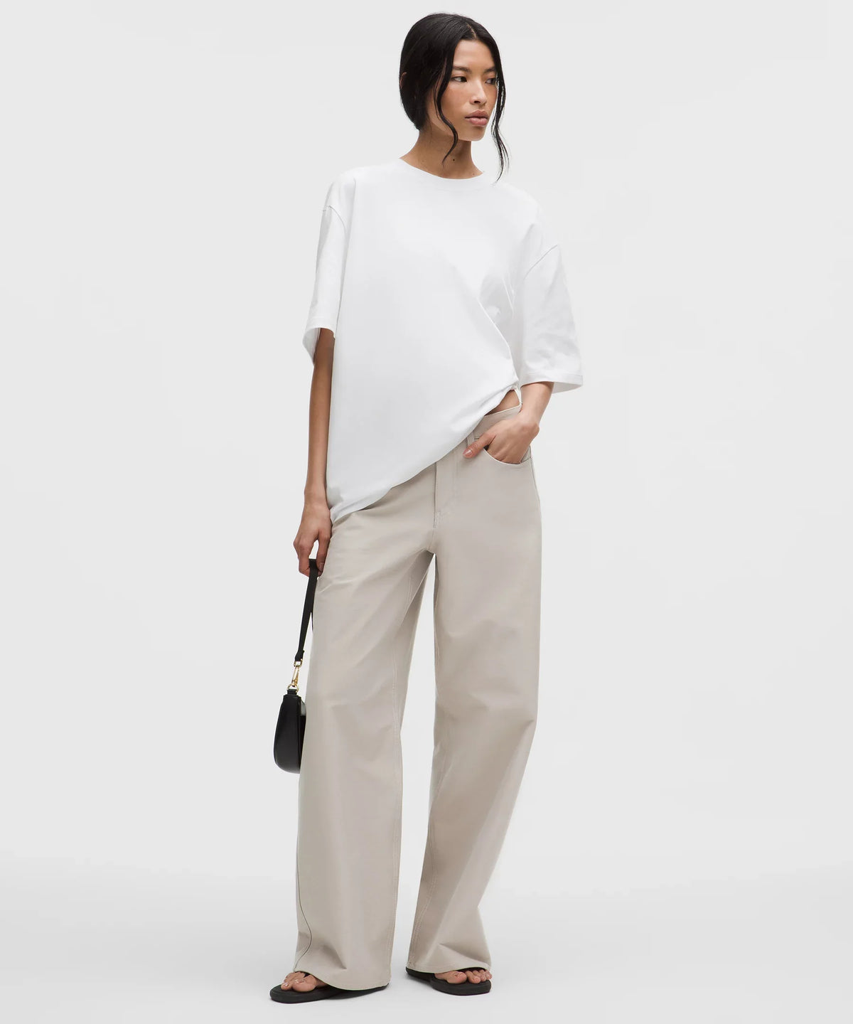 Pantalón de pierna ancha de tiro bajo