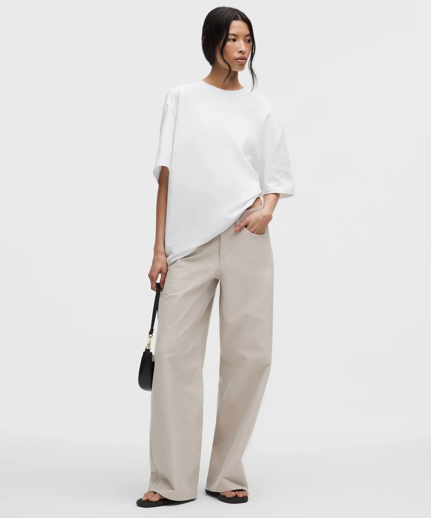 Pantalón de pierna ancha de tiro bajo