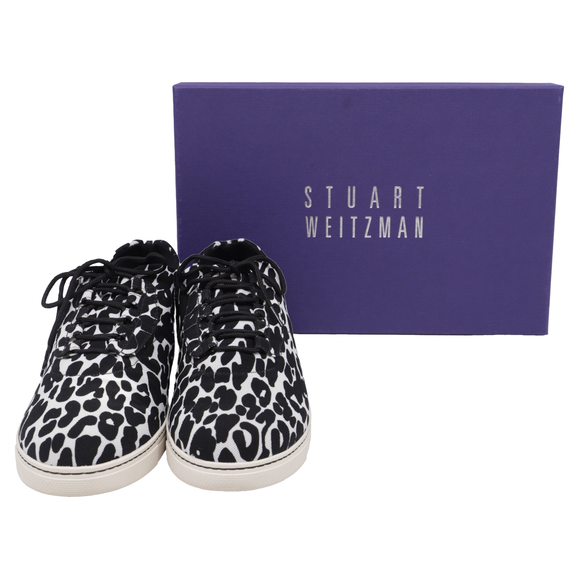 Stuart Weitzman Tenis Bajos en Lona Estampado Animal