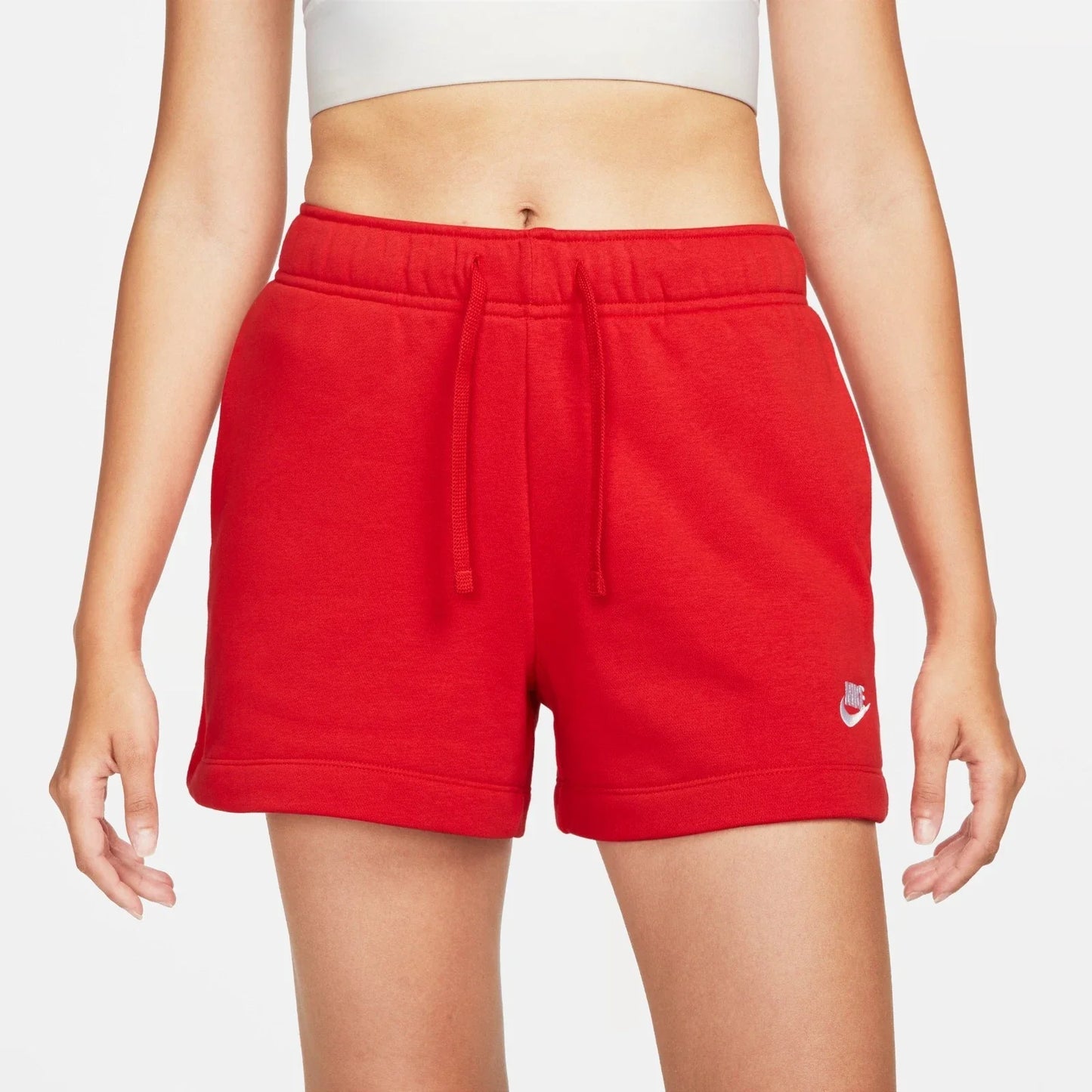 Short de mujer de tiro medio con cintura elástica color rojo